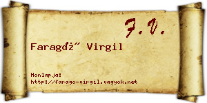 Faragó Virgil névjegykártya