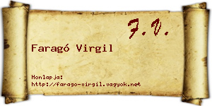 Faragó Virgil névjegykártya